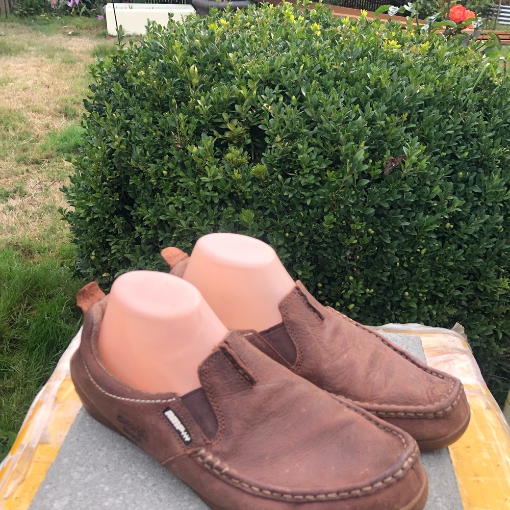 Georgia Boot Men’s Brown Slip-On Casual Loafers Moc Toe Slippers Size 10M